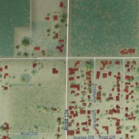 Second close-up of the map of Patterson Tract, California print showing more streets and buildings
