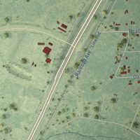 Second close-up of the map of Patton Village, Texas print showing more streets and buildings