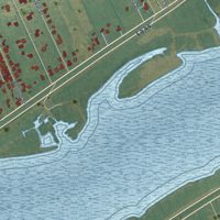 Second close-up of the map of Paulina, Louisiana print showing more streets and buildings