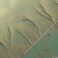 Second close-up of the map of Paulina, Oregon print showing more streets and buildings