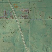 Second close-up of the map of Pauls Valley, Oklahoma print showing more streets and buildings