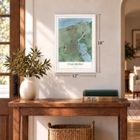 Paulsboro, New Jersey map, 12 x 18 inch print in a white frame in an entryway