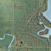 Second close-up of the map of Paw Paw Lake, Michigan print showing more streets and buildings
