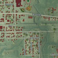 Second close-up of the map of Pawnee, Illinois print showing more streets and buildings