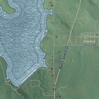 Second close-up of the map of Pawnee, Oklahoma print showing more streets and buildings