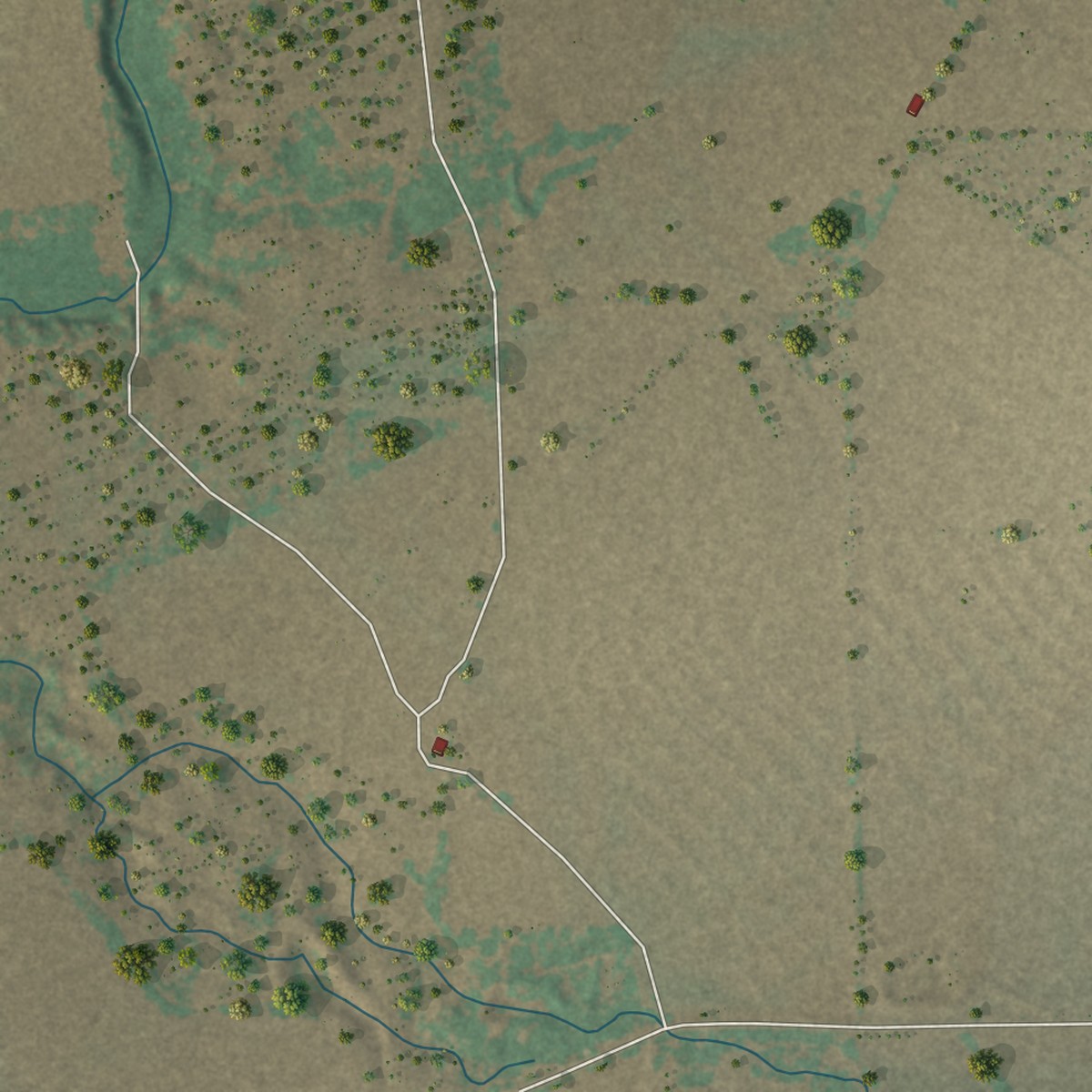 Second close-up of the map of Pawnee, Texas print showing more streets and buildings