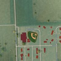 Second close-up of the map of Paxico, Kansas print showing more streets and buildings
