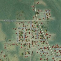 Second close-up of the map of Paxton, Florida print showing more streets and buildings