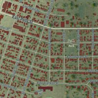Second close-up of the map of Paxton, Illinois print showing more streets and buildings