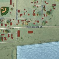Second close-up of the map of Paxton, Nebraska print showing more streets and buildings