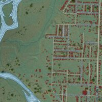 Second close-up of the map of Payette, Idaho print showing more streets and buildings