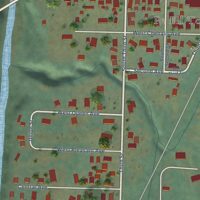 Second close-up of the map of Pe Ell, Washington print showing more streets and buildings