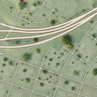 Second close-up of the map of Peabody Darst Webbe, Missouri print showing more streets and buildings