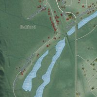 Second close-up of the map of Peaceful Valley, Washington print showing more streets and buildings