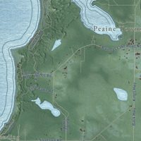 Second close-up of the map of Peaine, Michigan print showing more streets and buildings