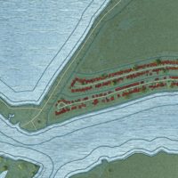 Second close-up of the map of Pearl Beach, Michigan print showing more streets and buildings