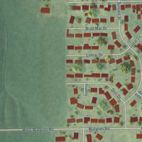 Second close-up of the map of Pearl City, Illinois print showing more streets and buildings