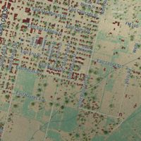 Second close-up of the map of Pearsall, Texas print showing more streets and buildings