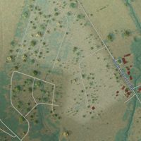 Second close-up of the map of Pecan Hill, Texas print showing more streets and buildings
