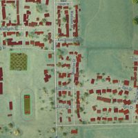 Second close-up of the map of Pecatonica, Illinois print showing more streets and buildings