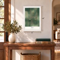 Peck, Michigan map, 12 x 18 inch print in a white frame in an entryway