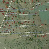 Second close-up of the map of Pecos, New Mexico print showing more streets and buildings