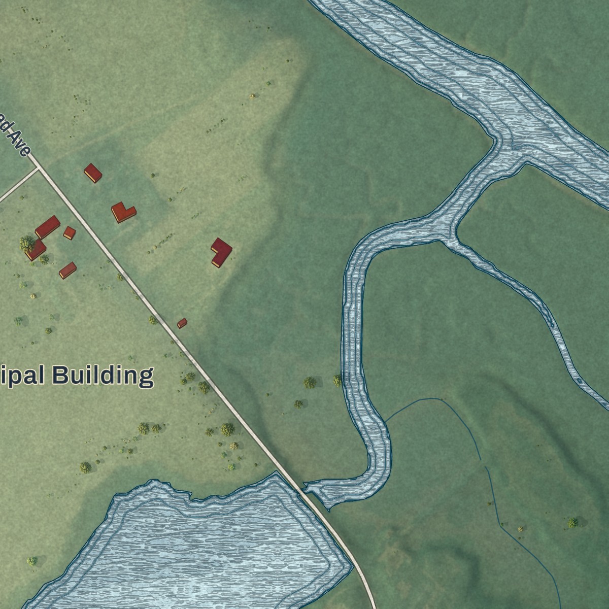 Second close-up of the map of Pedricktown, New Jersey print showing more streets and buildings