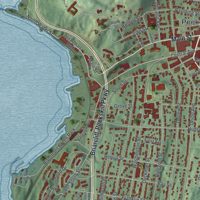 Second close-up of the map of Peekskill, New York print showing more streets and buildings