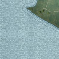 Second close-up of the map of Peletier, North Carolina print showing more streets and buildings