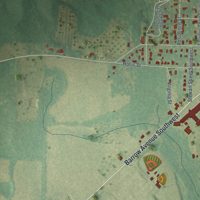 Second close-up of the map of Pelham, Georgia print showing more streets and buildings