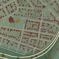 Second close-up of the map of Pelham Manor, New York print showing more streets and buildings