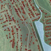 Second close-up of the map of Pemberwick, Connecticut print showing more streets and buildings