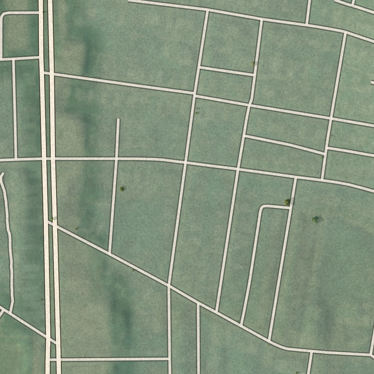 Second close-up of the map of Pen Lucy, Maryland print showing more streets and buildings