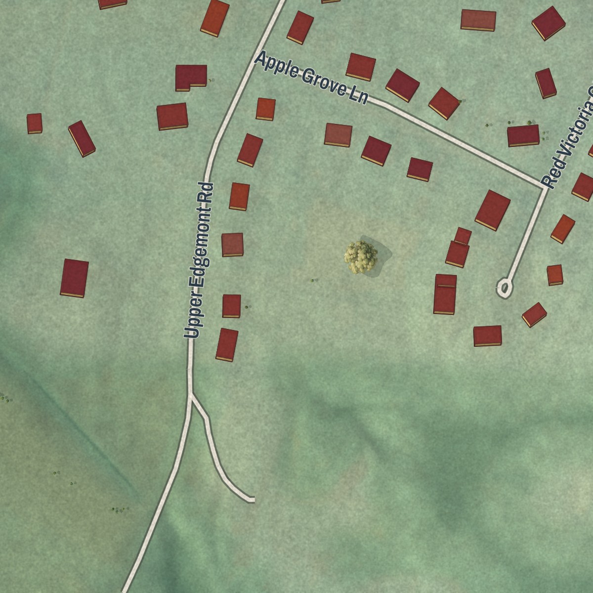 Second close-up of the map of Pen Mar, Pennsylvania print showing more streets and buildings