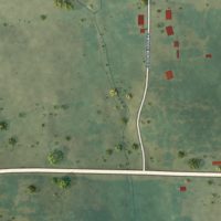 Second close-up of the map of Pencil Bluff, Arkansas print showing more streets and buildings