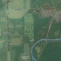 Second close-up of the map of Pendleton, New York print showing more streets and buildings