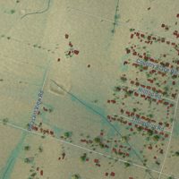 Second close-up of the map of Pendleton, Texas print showing more streets and buildings