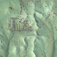 Second close-up of the map of Penn, Butler County, Pennsylvania print showing more streets and buildings