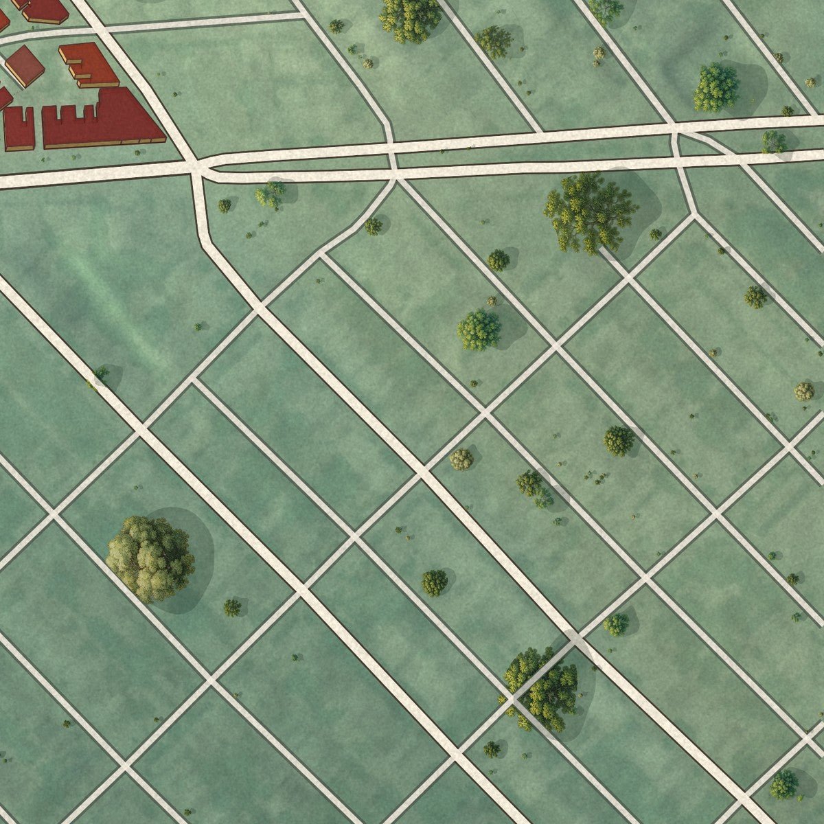 Second close-up of the map of Penn North, Maryland print showing more streets and buildings