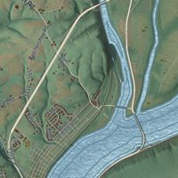 Second close-up of the map of Penn, Perry County, Pennsylvania print showing more streets and buildings