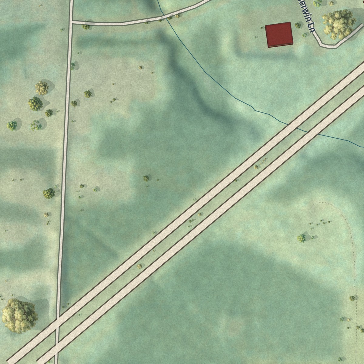 Second close-up of the map of Penn State Erie (Behrend), Pennsylvania print showing more streets and buildings