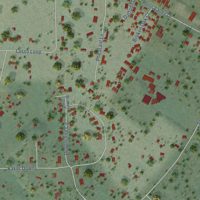 Second close-up of the map of Penn Valley, California print showing more streets and buildings