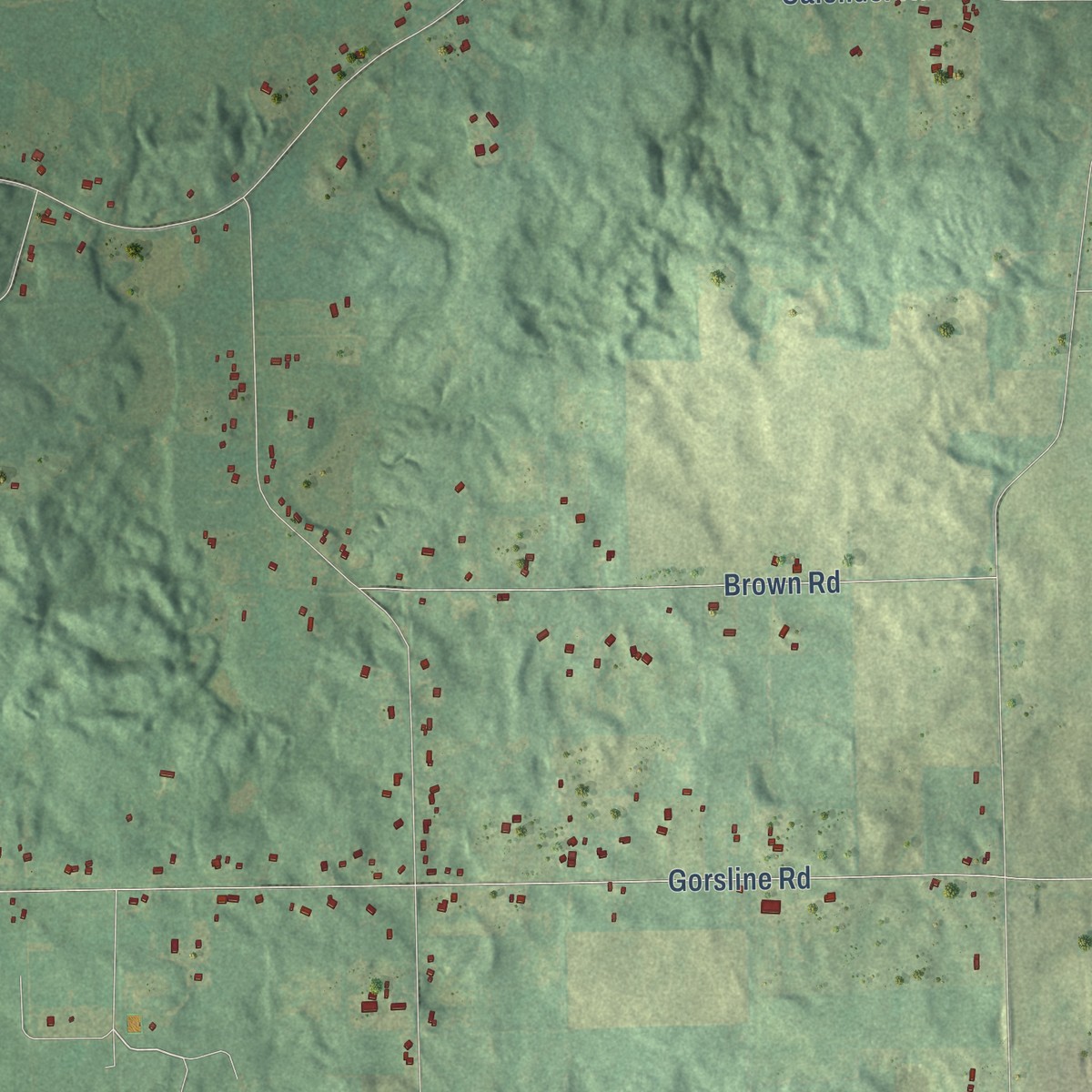 Second close-up of the map of Pennfield, Michigan print showing more streets and buildings