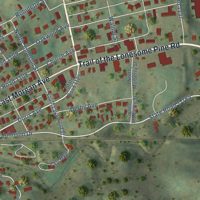 Second close-up of the map of Pennington Gap, Virginia print showing more streets and buildings