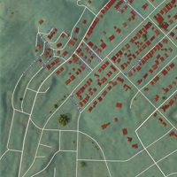 Second close-up of the map of Pennside, Pennsylvania print showing more streets and buildings