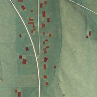Second close-up of the map of Penntown, Indiana print showing more streets and buildings