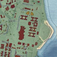 Second close-up of the map of Pensacola Station, Florida print showing more streets and buildings