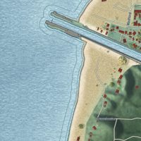 Second close-up of the map of Pentwater, Michigan print showing more streets and buildings