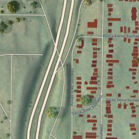 Second close-up of the map of Peoplestown, Georgia print showing more streets and buildings