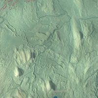 Close-up of the map of Pepperell, Massachusetts print showing terrain and local geography